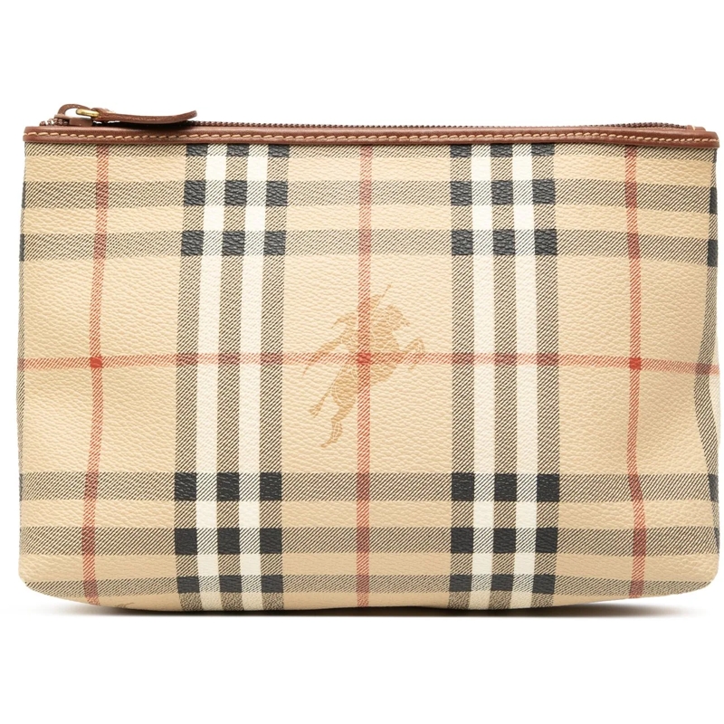 Burberry Nécessaire Haymarket Check Coated Canvas Pouch braun