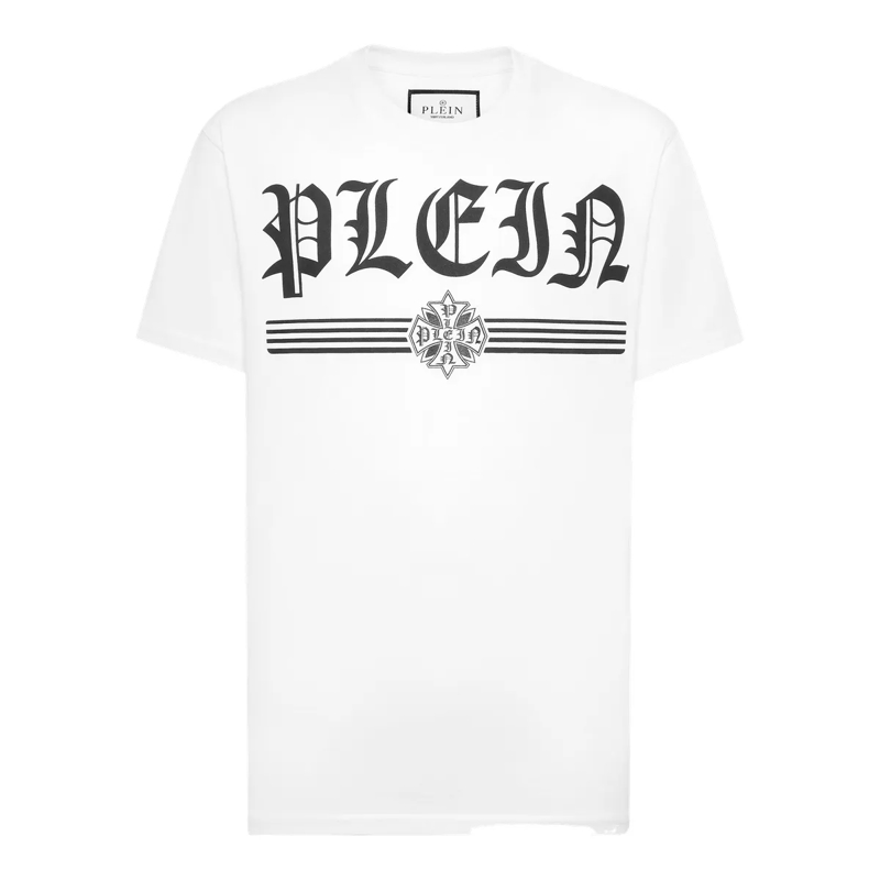 Philipp Plein T-Shirt T-Shirt Round Neck Ss Gothic Plein weiss