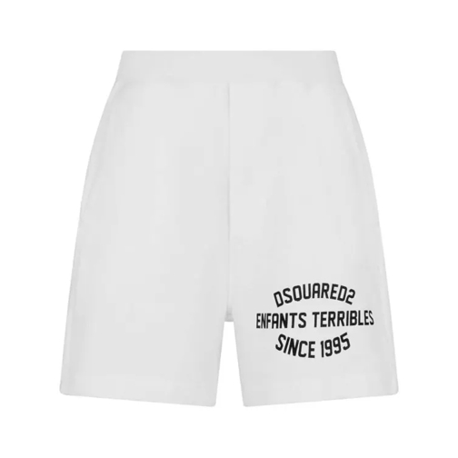 Dsquared2 Logo-Print Jersey Knit Track Shorts White 