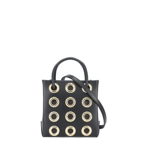 Moschino Black Smooth Leather Hand Bag Black Tote