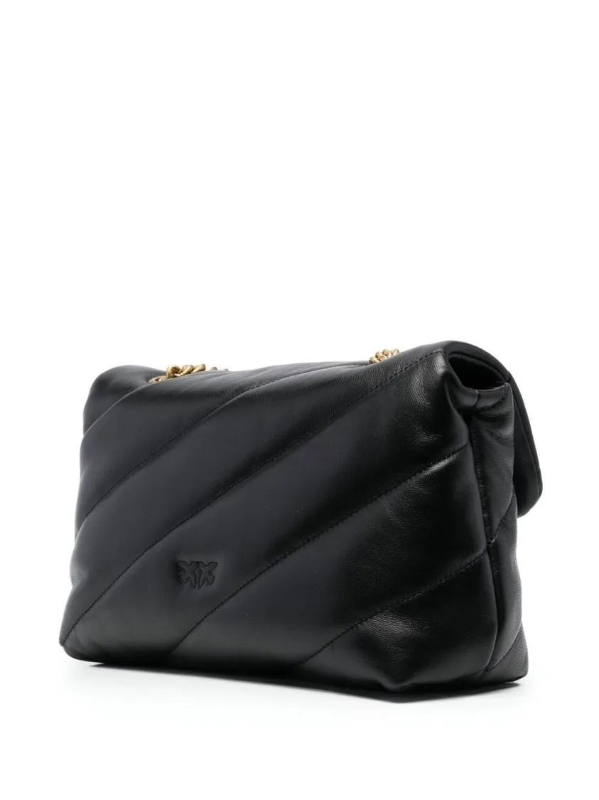 Pinko Hobo bags Love Classic Puff Quilted Black Shoulder Bag in zwart