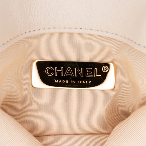 Chanel Sac à bandoulière 2019 Mini Quilted Calfskin Pearl CC Accordion Flap weiß (Image 2)