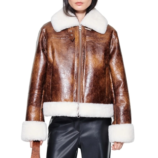 Stand Studio Shearling Jacke Lorelle Jacket Brown