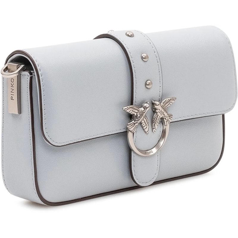 Pinko Schultertasche Borsa Love One Slouchy con Patta hellblau(Image 3)