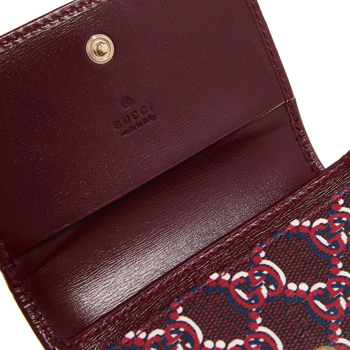 Gucci Card Wallet With Gg Shadow Red Flap Wallet