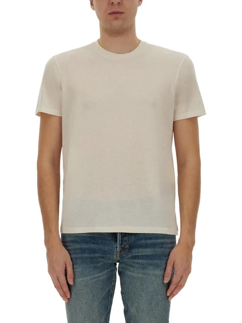 Thumbnail - Tom Ford - Crew Neck T-Shirt In Lightweight Fabric - Größe 48 - weiß