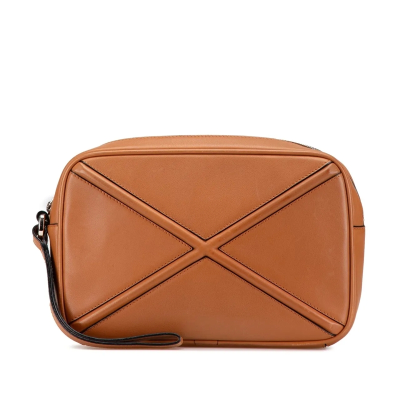 Loewe Pochette Leather Puzzle Clutch braun