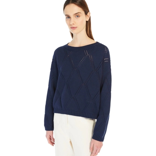 Max Mara Pull Abbozzi Blue Crewneck Jumper Blue (Image 5)