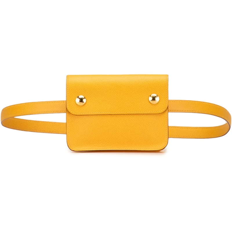 Hermès Sac de ceinture Courchevel Pochette Belt Bag gelb
