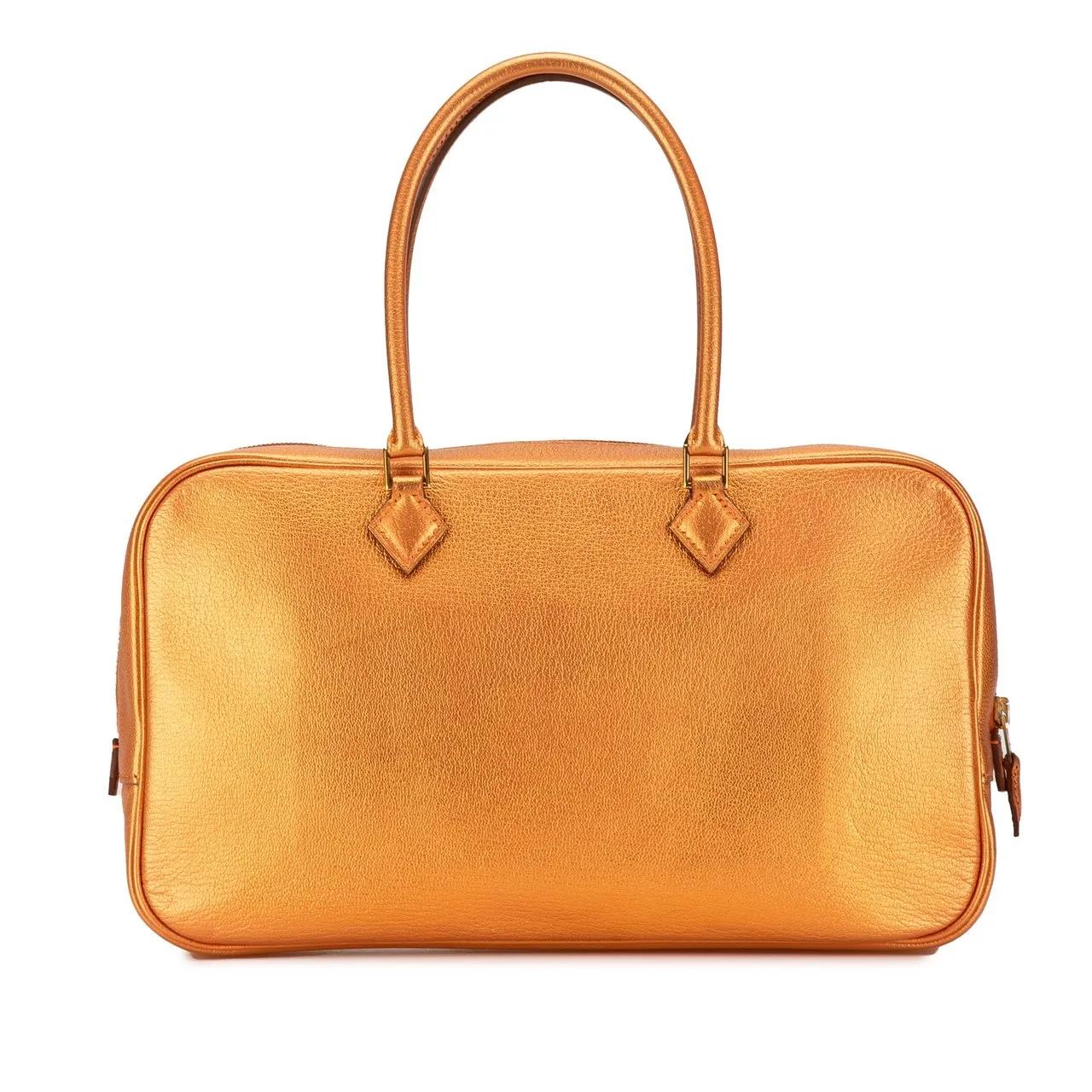 Hermès Crossbody bags 2004 Metallic Chevre Coromandel Plume Elan 28 in oranje