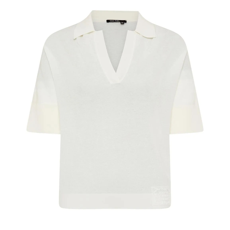 Marc Aurel Pullover Polo-Pullover weiss