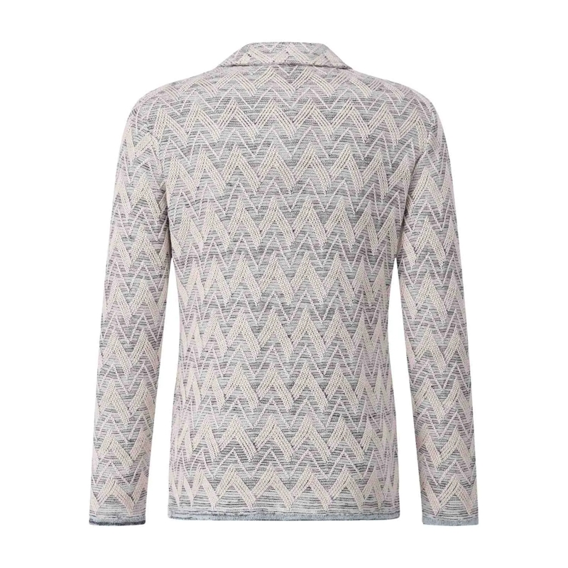 Maurizio Baldassari Anzugjacke Strick-Sakko mit Leinen beige(Image 2)