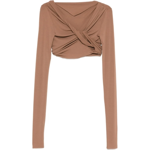 Rick Owens T-Shirts Jade Ls Crop Tan mehrfarbig