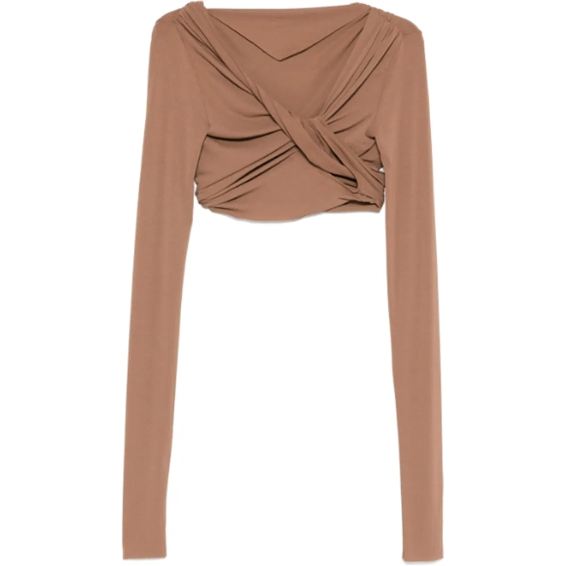 Rick Owens T-Shirt Jade Ls Crop Tan mehrfarbig