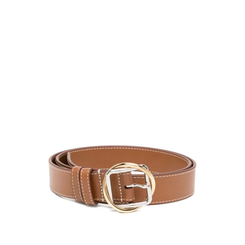 Jacquemus Riem Brown Belt With Silver-Tone Buckle Brown