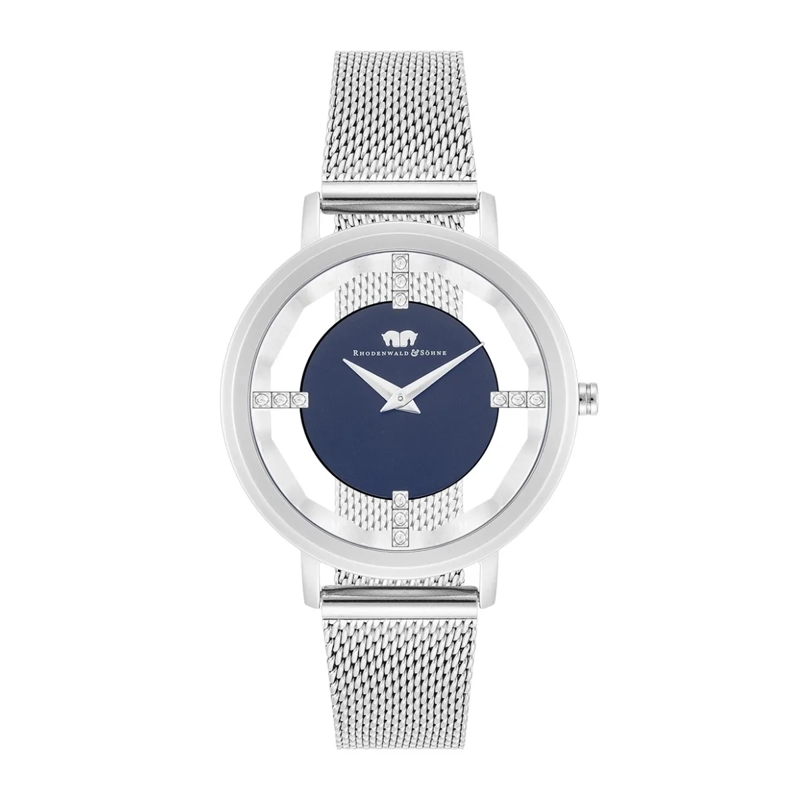 Rhodenwald & Söhne Automatikuhr Damen Armbanduhr Lucrezia Edelstahl silber