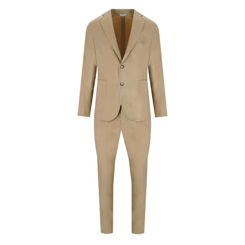 Manuel Ritz Beige Single-Breasted Suit Brown Combinazioni di abiti