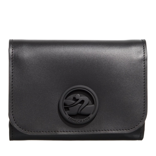 Longchamp Box-Trot Colors Compact Wallet Black Tri-Fold Portemonnaie