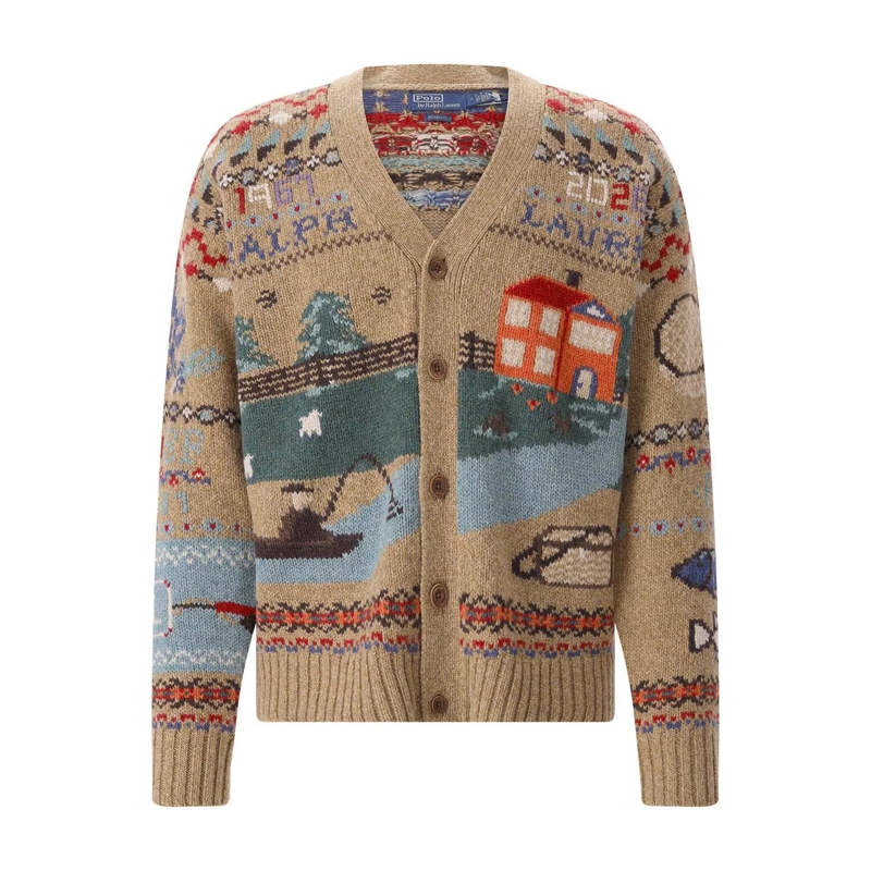 Polo Ralph Lauren Strickjacke Strickjacke aus Wolle braun