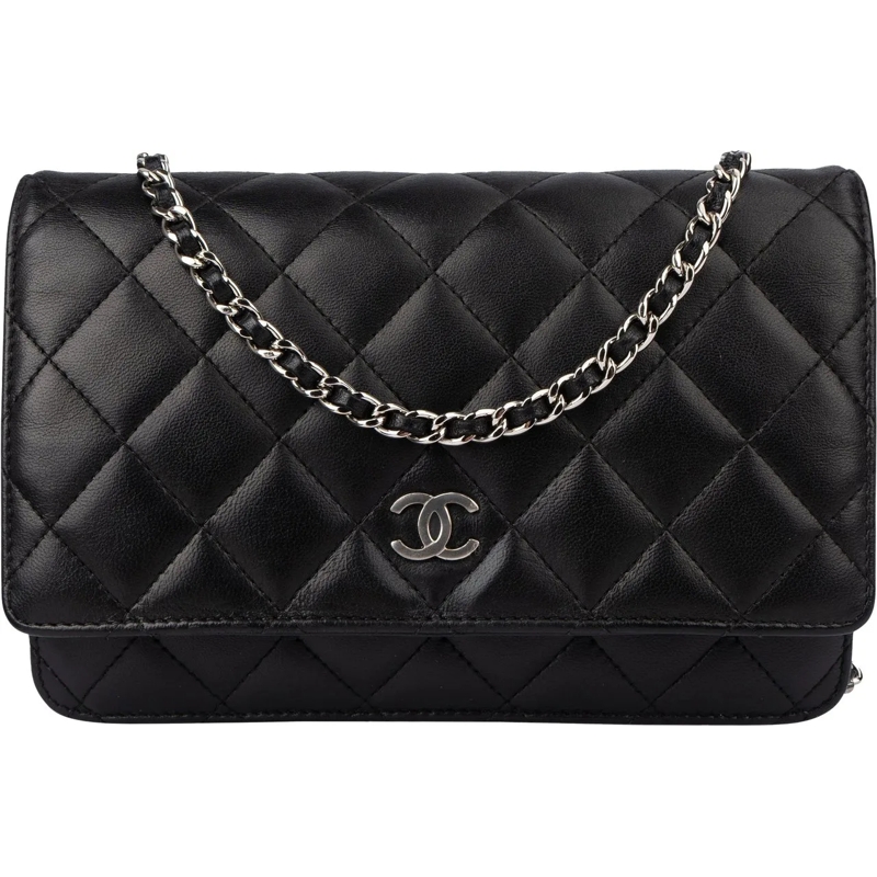 Chanel Tote Chanel Quilted Lambskin Wallet On Chain Crossbody  schwarz
