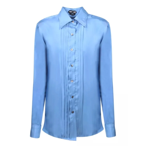 Tom Ford Silk-Blend Shirt Blue 