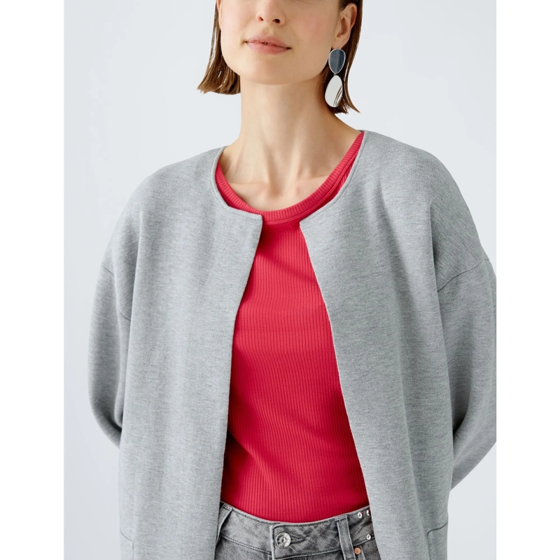 Oui Strickjacke Strickmantel hell-grau (Image 5)