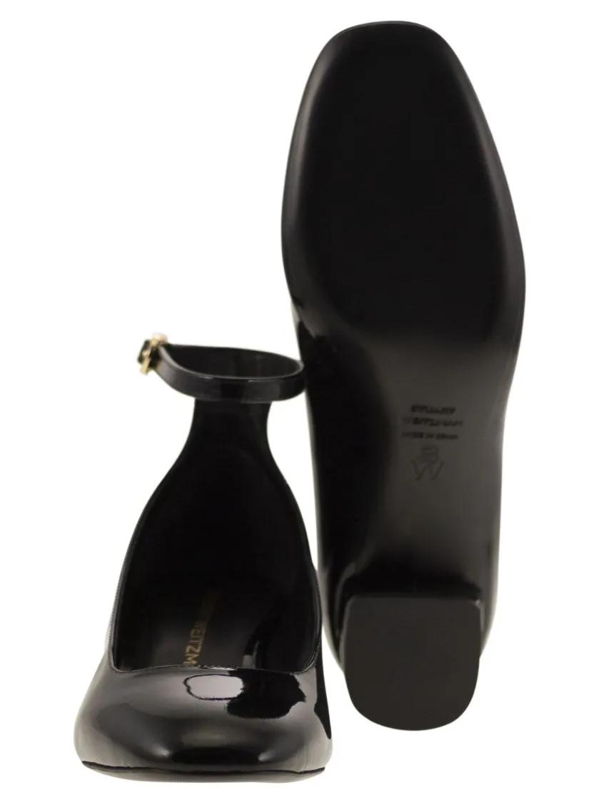 Thumbnail - Stuart Weitzman Hohe Schuhe - Jane - Ankle-Strap Pumps - Gr. 38,5 (EU) - in Schwarz - für Damen