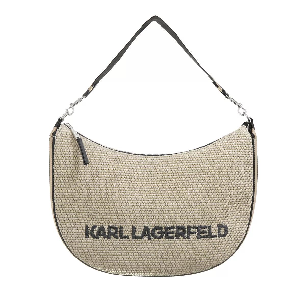 Karl Lagerfeld Hobo Bag - K/Moon Md Shoulderbag Raffia - Gr. unisize - in Beige - für Damen