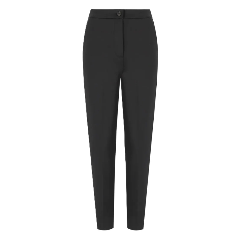 Max Mara  Straight Cut Tailored Pants With Buttoned Waistban Black