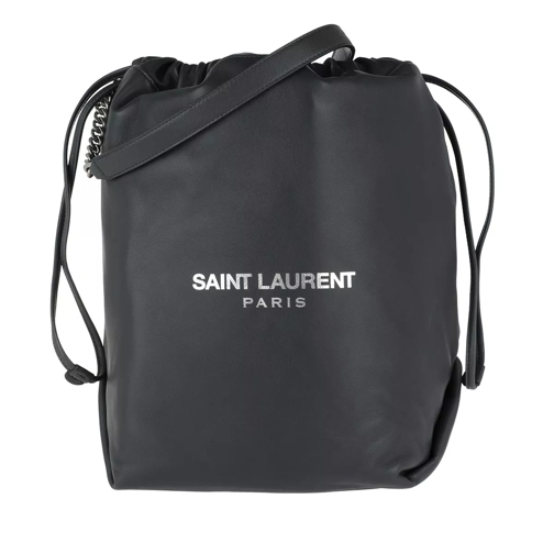 Saint Laurent Teddy Bucket Bag Leather Dark Smog Bucket Bag