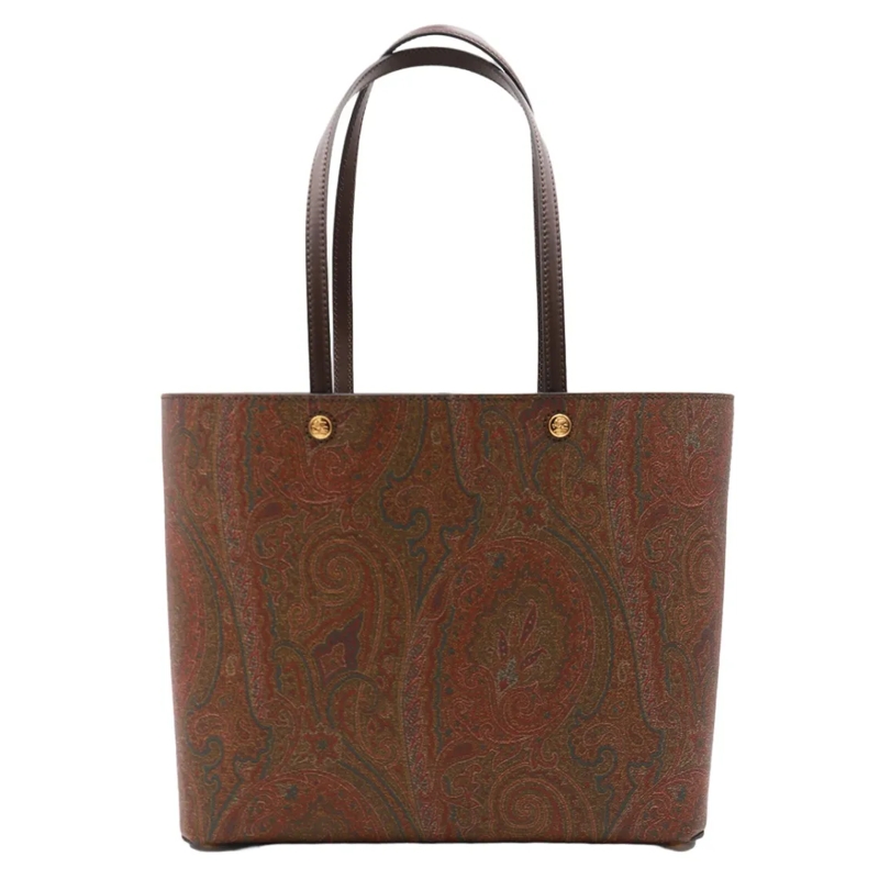 Etro Schultertasche Structured Tote Bag With Classic Paisley Pattern Grey