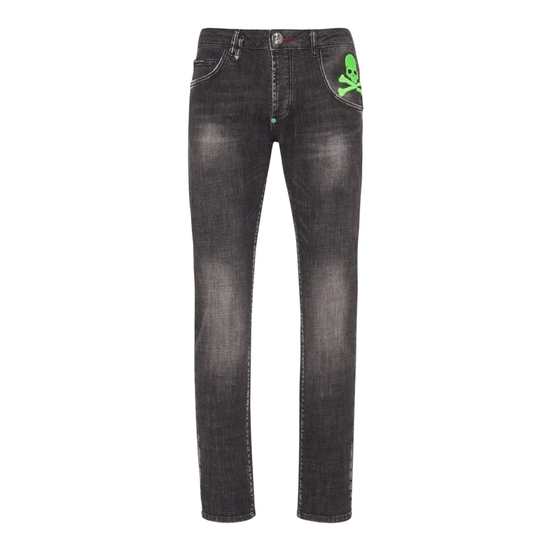 Philipp Plein Jeans mit geradem Bein Jeans Regular Fit Skull&Bones grau