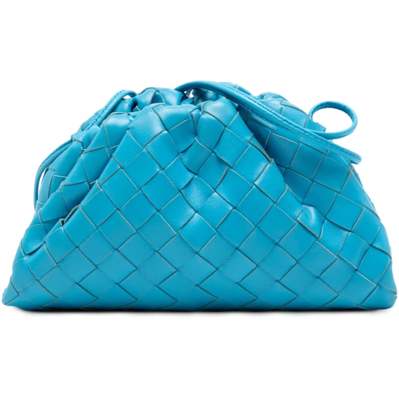 Bottega Veneta Schultertasche Nappa Intrecciato The Mini Pouch Crossbody blau