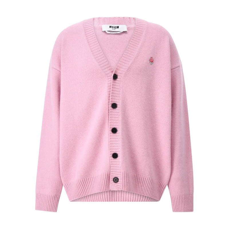 MSGM Strickjacke Oversized Strickjacke Pink