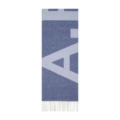 A.P.C. Wollschal mit großem Logo Blau 