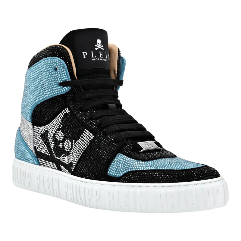 Philipp Plein Low-Top-Sneaker Hightop-Sneaker Notorious Mit Schmucksteinen blau