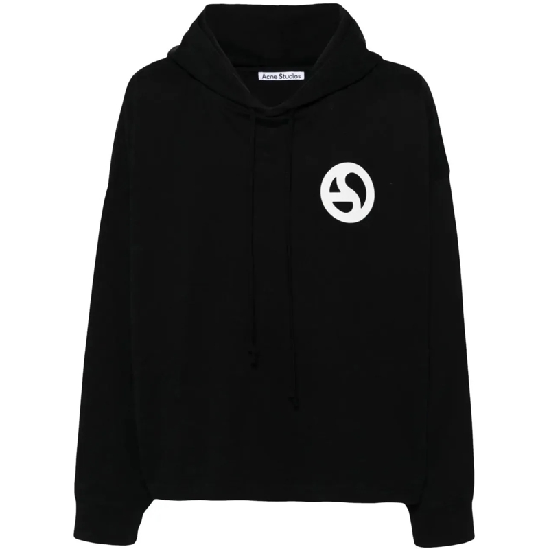 Acne Studios Sweatshirt Fester Logogram Hoodie schwarz