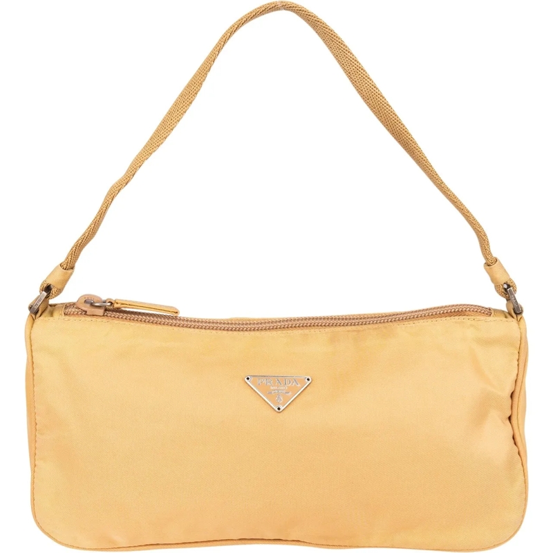 Prada Schultertasche Prada Nylon Triangle Handbag gelb