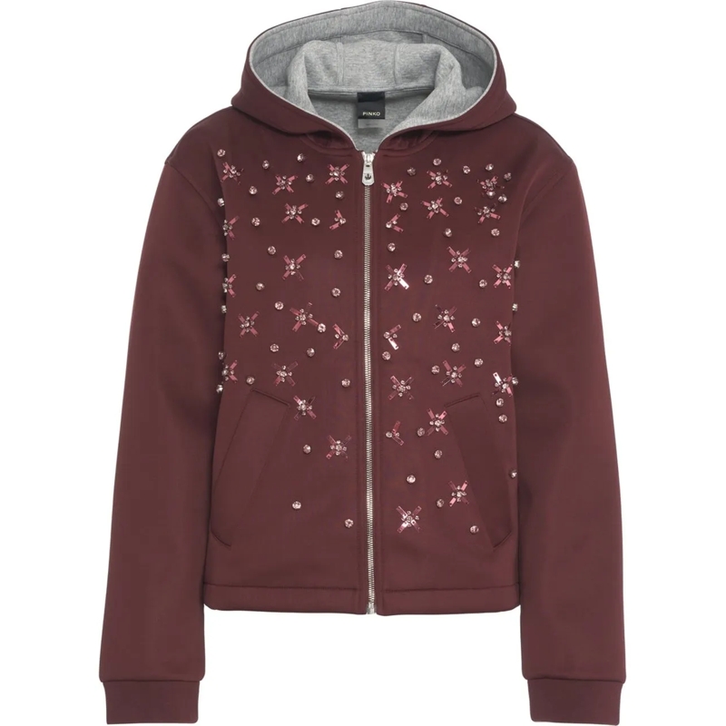 Pinko Veste de transition Hooded jacket with appliques mehrfarbig