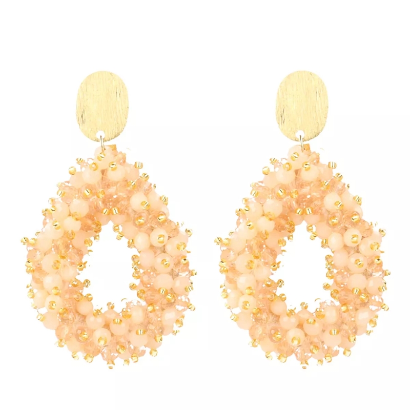 LOTT.gioielli Boucles d'oreilles pendantes CE GB Drop L Double Stones Mixed Peach *00000 #50  Mixed Peach