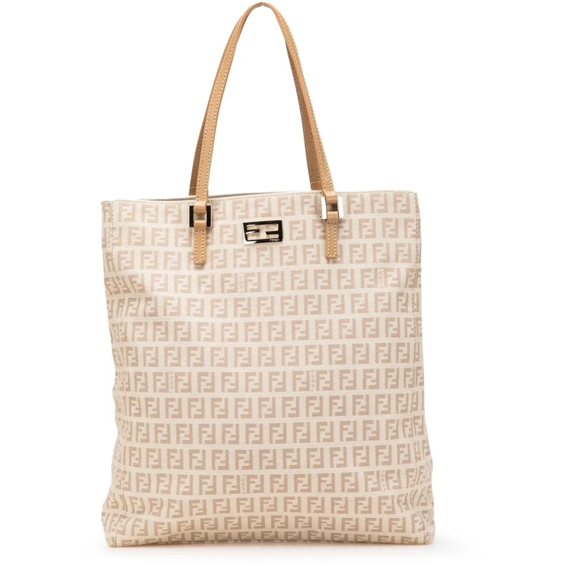 Fendi Shopper Zucchino Canvas Tote braun