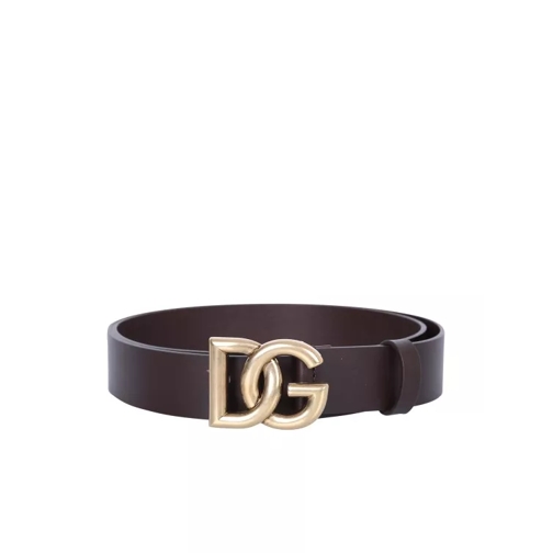 Dolce&Gabbana Brown Leather Belt Brown Läderskärp