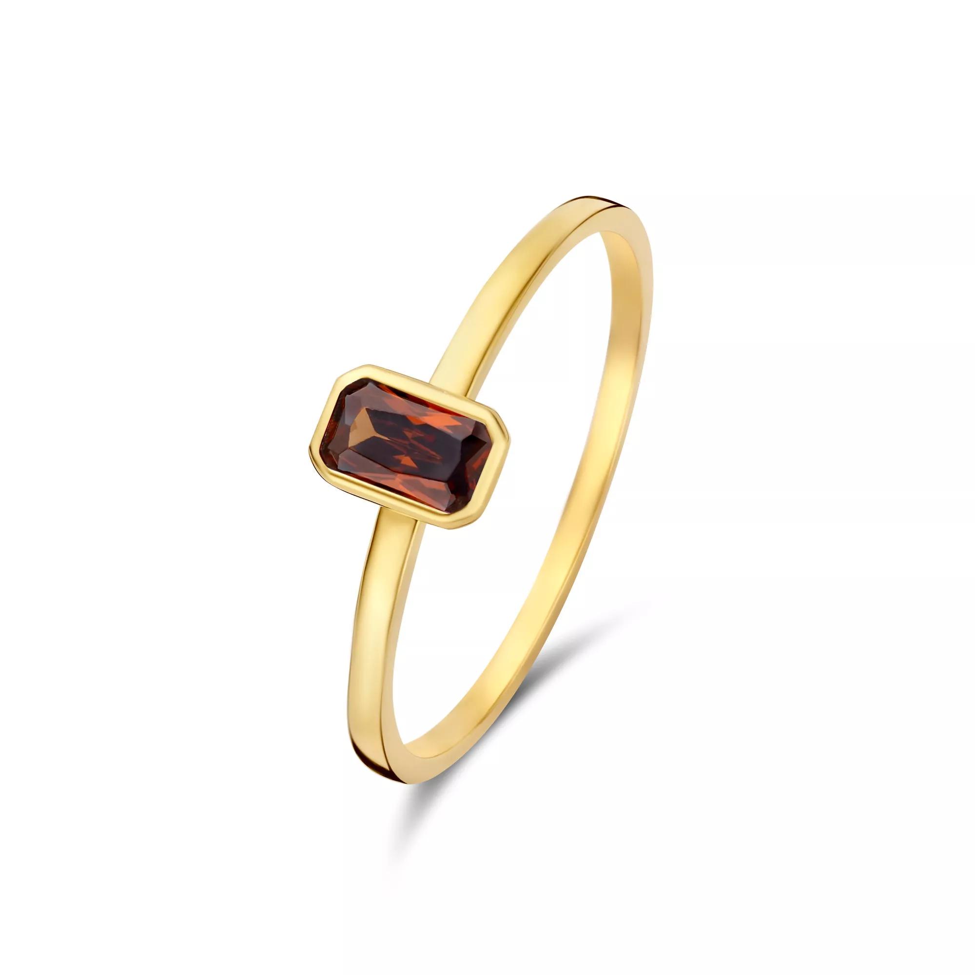 Isabel Bernard Ring - Isabel Bernard Baguette damen Ring 585 Gold IB3300 - Gr. 60 - in Braun - für Damen