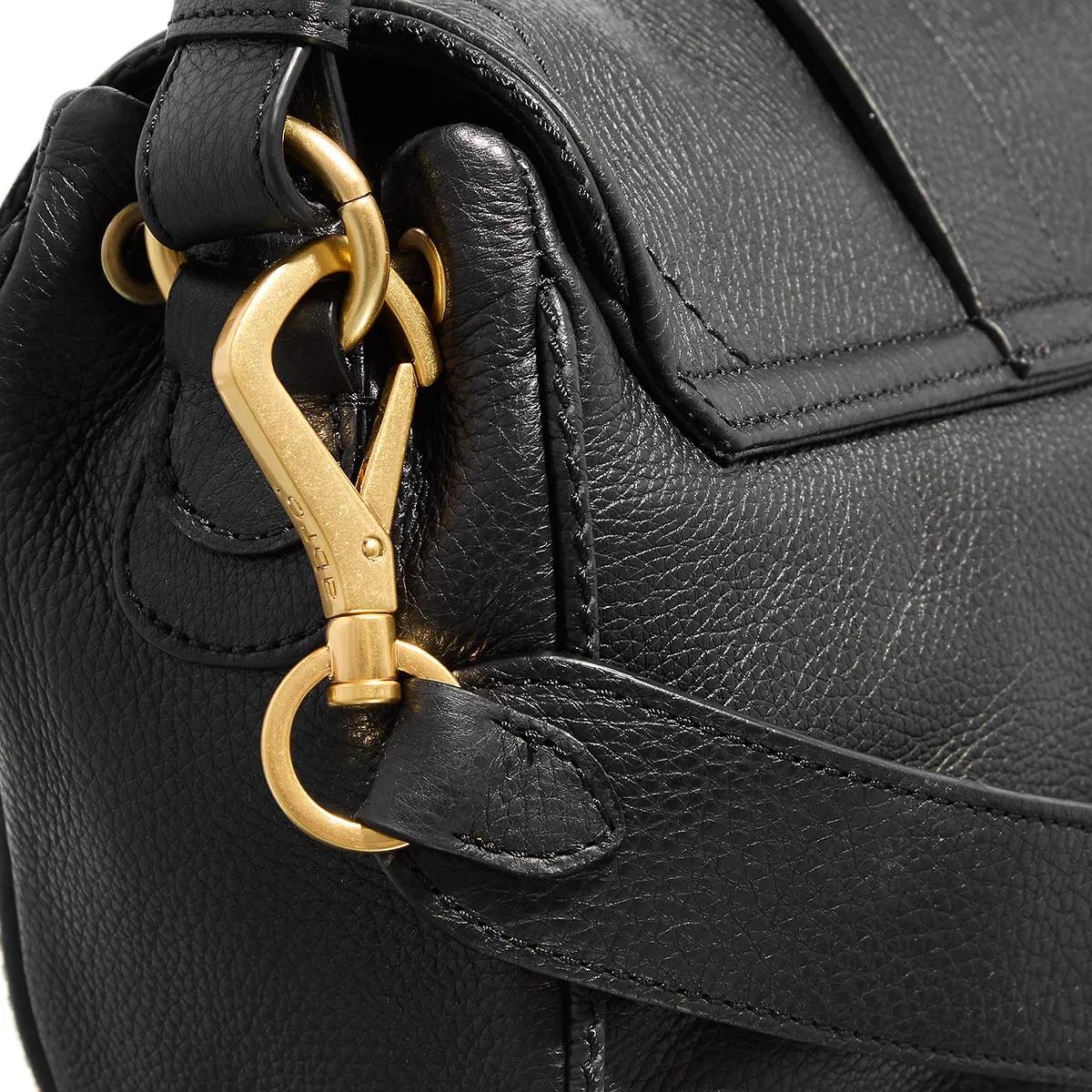 Abro Crossbody bags Schultertasche Star Saddle Black Gold in zwart