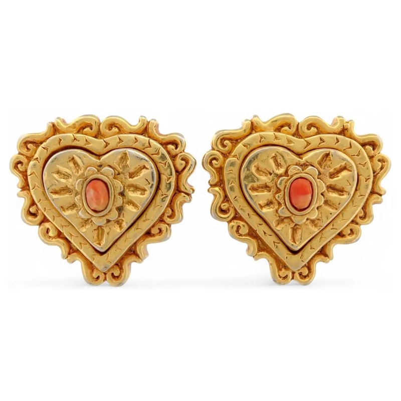 Christian Lacroix Ohrstecker VINTAGE CHRISTIAN LACROIX GROSSE CLIP-ON HERZ GOLD gold