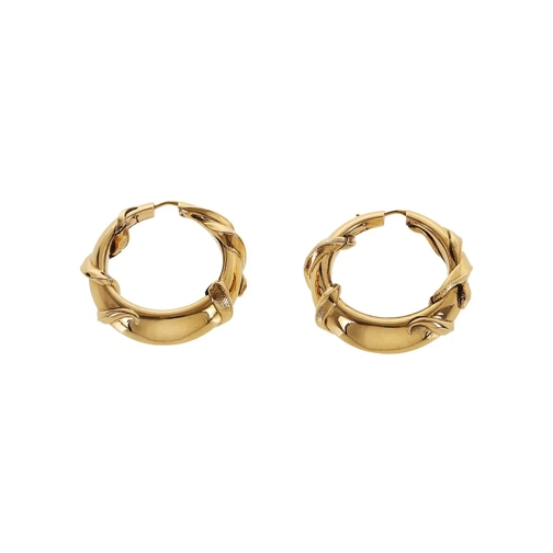 Alexander McQueen Oorsteker Antique Gold Finish Hoop Earrings Gold