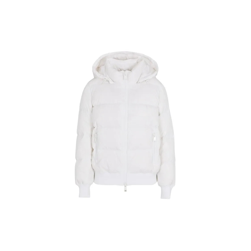 Armani Exchange  Puffer Coat With High Collar White