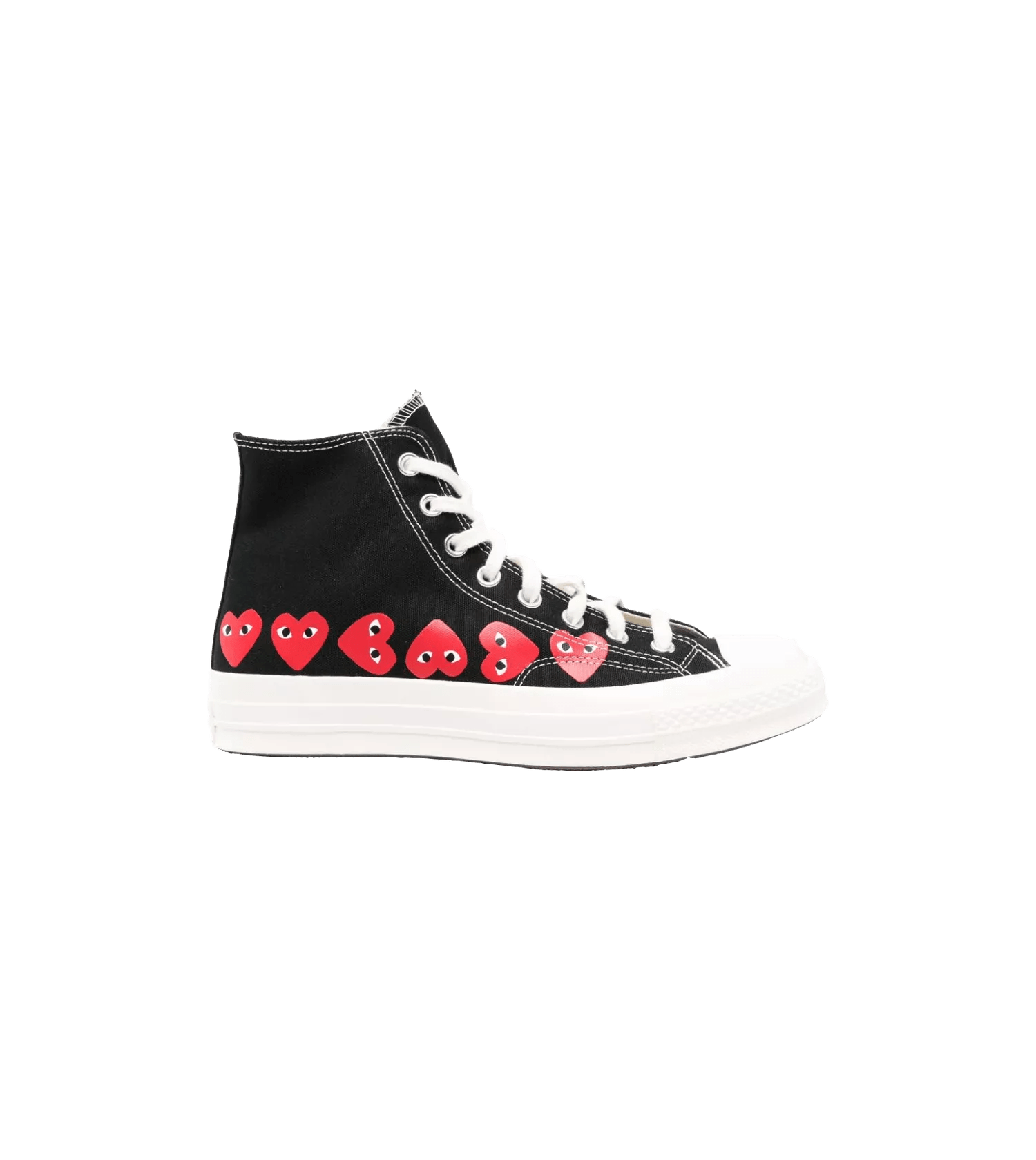 Comme des Garcons Play Sneakers - Multi Heart Converse Chuck Taylor 70 High-Top-Snea - Gr. 6 - in Schwarz - für Damen