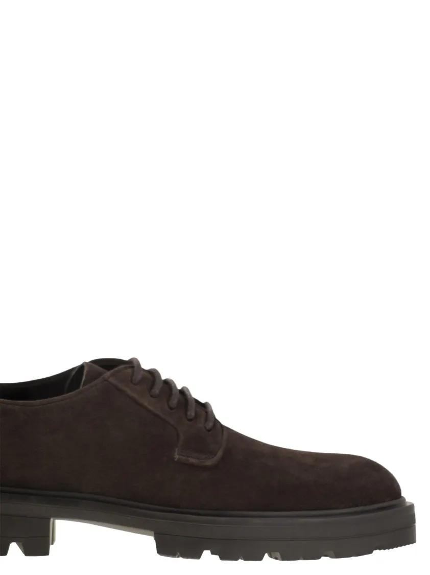 Thumbnail - H673 - Suede Lace-Ups - Gr. 6 - in Schwarz