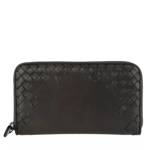 Bottega Veneta Portafoglio Half Intrecciato Leather Bronze/Nero Continental Wallet-plånbok
